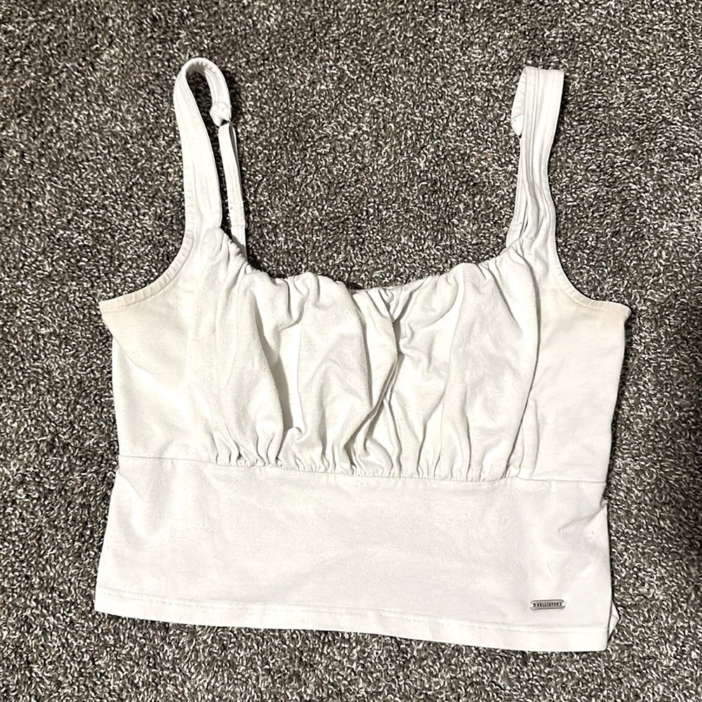 Hollister white crop top